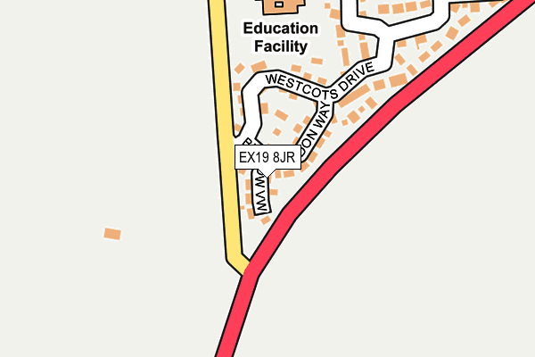 EX19 8JR map - OS OpenMap – Local (Ordnance Survey) EX19 8JR map - OS OpenMap – Local (Ordnance Survey)