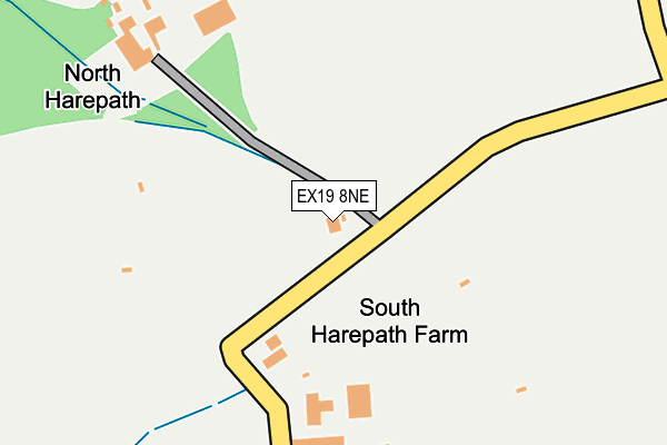 EX19 8NE map - OS OpenMap – Local (Ordnance Survey) EX19 8NE map - OS OpenMap – Local (Ordnance Survey)