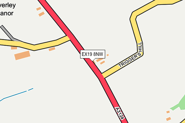 EX19 8NW map - OS OpenMap – Local (Ordnance Survey) EX19 8NW map - OS OpenMap – Local (Ordnance Survey)