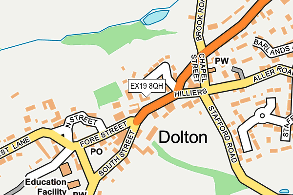 EX19 8QH map - OS OpenMap – Local (Ordnance Survey)
