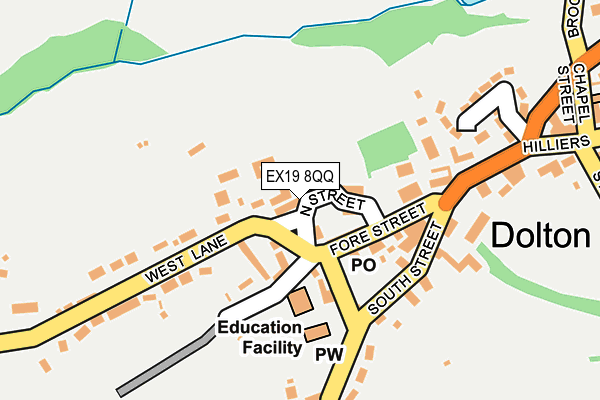 EX19 8QQ map - OS OpenMap – Local (Ordnance Survey) EX19 8QQ map - OS OpenMap – Local (Ordnance Survey)
