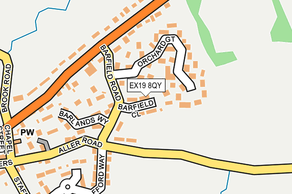 EX19 8QY map - OS OpenMap – Local (Ordnance Survey)