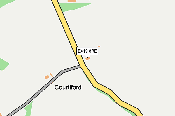 EX19 8RE map - OS OpenMap – Local (Ordnance Survey) EX19 8RE map - OS OpenMap – Local (Ordnance Survey)