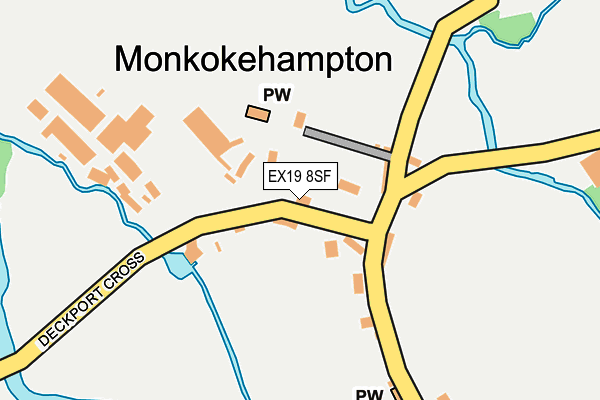 EX19 8SF map - OS OpenMap – Local (Ordnance Survey) EX19 8SF map - OS OpenMap – Local (Ordnance Survey)