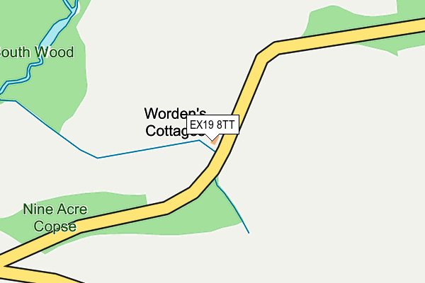EX19 8TT map - OS OpenMap – Local (Ordnance Survey) EX19 8TT map - OS OpenMap – Local (Ordnance Survey)