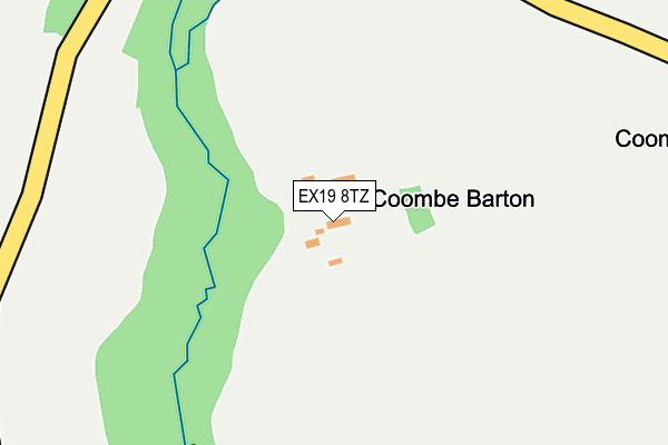 EX19 8TZ map - OS OpenMap – Local (Ordnance Survey) EX19 8TZ map - OS OpenMap – Local (Ordnance Survey)