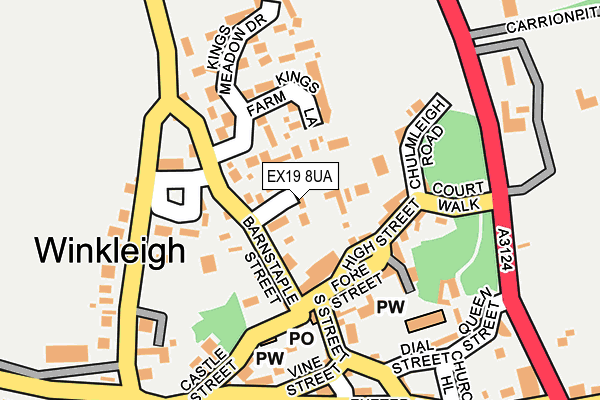 EX19 8UA map - OS OpenMap – Local (Ordnance Survey) EX19 8UA map - OS OpenMap – Local (Ordnance Survey)