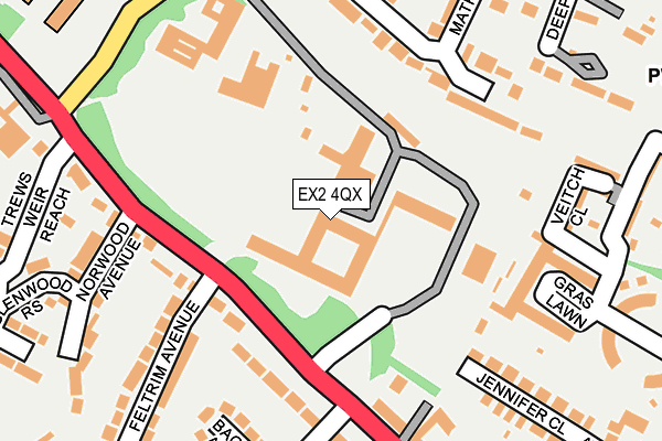 EX2 4QX map - OS OpenMap – Local (Ordnance Survey) EX2 4QX map - OS OpenMap – Local (Ordnance Survey)