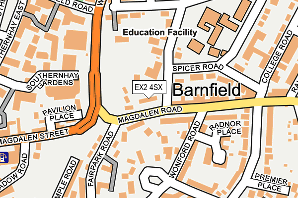 EX2 4SX map - OS OpenMap – Local (Ordnance Survey) EX2 4SX map - OS OpenMap – Local (Ordnance Survey)