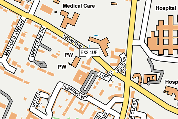EX2 4UF map - OS OpenMap – Local (Ordnance Survey) EX2 4UF map - OS OpenMap – Local (Ordnance Survey)