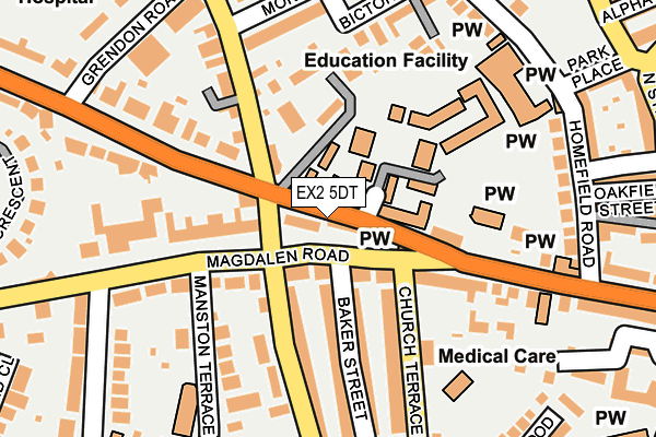 EX2 5DT map - OS OpenMap – Local (Ordnance Survey) EX2 5DT map - OS OpenMap – Local (Ordnance Survey)