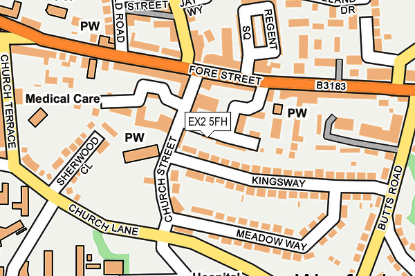 EX2 5FH map - OS OpenMap – Local (Ordnance Survey) EX2 5FH map - OS OpenMap – Local (Ordnance Survey)