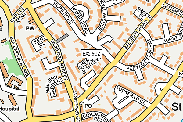 EX2 5GZ map - OS OpenMap – Local (Ordnance Survey) EX2 5GZ map - OS OpenMap – Local (Ordnance Survey)