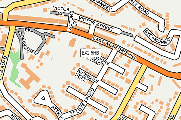 EX2 5HB map - OS OpenMap – Local (Ordnance Survey) EX2 5HB map - OS OpenMap – Local (Ordnance Survey)