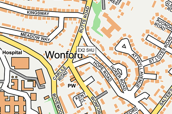 EX2 5HU map - OS OpenMap – Local (Ordnance Survey) EX2 5HU map - OS OpenMap – Local (Ordnance Survey)