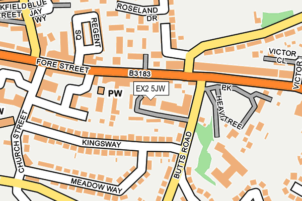 EX2 5JW map - OS OpenMap – Local (Ordnance Survey) EX2 5JW map - OS OpenMap – Local (Ordnance Survey)