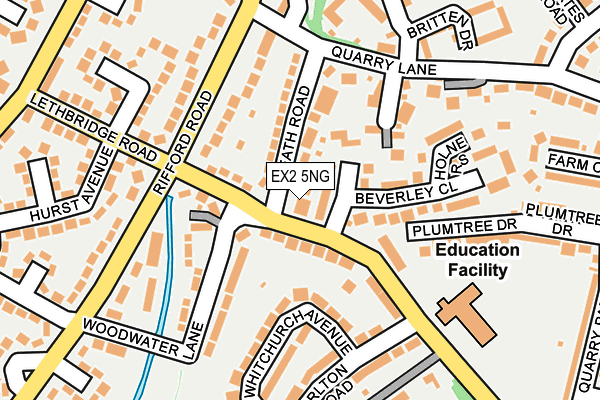EX2 5NG map - OS OpenMap – Local (Ordnance Survey) EX2 5NG map - OS OpenMap – Local (Ordnance Survey)
