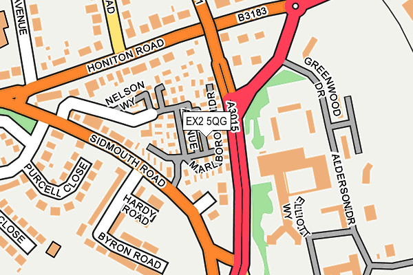 EX2 5QG map - OS OpenMap – Local (Ordnance Survey) EX2 5QG map - OS OpenMap – Local (Ordnance Survey)