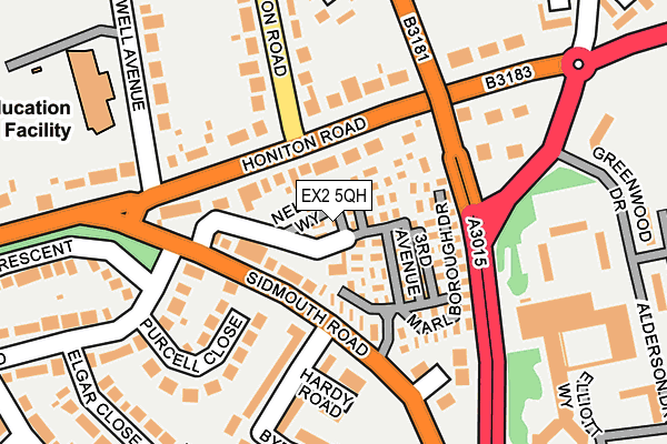 EX2 5QH map - OS OpenMap – Local (Ordnance Survey) EX2 5QH map - OS OpenMap – Local (Ordnance Survey)