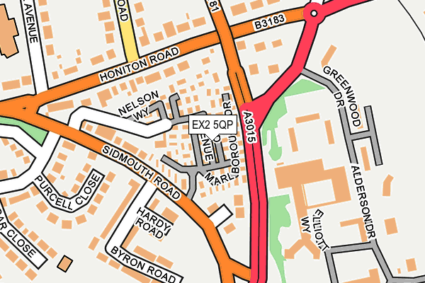 EX2 5QP map - OS OpenMap – Local (Ordnance Survey) EX2 5QP map - OS OpenMap – Local (Ordnance Survey)