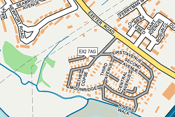 EX2 7AG map - OS OpenMap – Local (Ordnance Survey) EX2 7AG map - OS OpenMap – Local (Ordnance Survey)