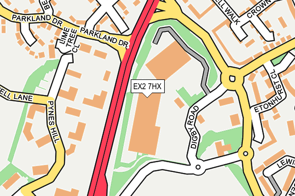 EX2 7HX map - OS OpenMap – Local (Ordnance Survey) EX2 7HX map - OS OpenMap – Local (Ordnance Survey)