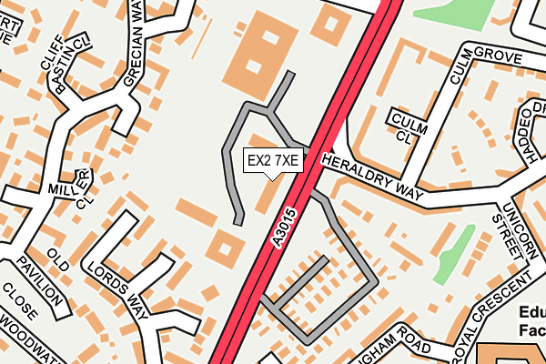 EX2 7XE map - OS OpenMap – Local (Ordnance Survey) EX2 7XE map - OS OpenMap – Local (Ordnance Survey)