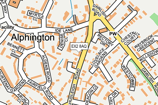 EX2 8AQ map - OS OpenMap – Local (Ordnance Survey) EX2 8AQ map - OS OpenMap – Local (Ordnance Survey)
