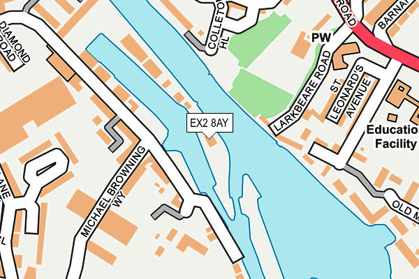 EX2 8AY map - OS OpenMap – Local (Ordnance Survey) EX2 8AY map - OS OpenMap – Local (Ordnance Survey)