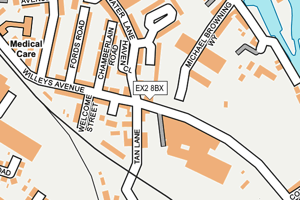 EX2 8BX map - OS OpenMap – Local (Ordnance Survey) EX2 8BX map - OS OpenMap – Local (Ordnance Survey)