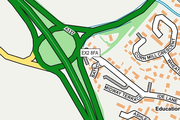 EX2 8FA map - OS OpenMap – Local (Ordnance Survey) EX2 8FA map - OS OpenMap – Local (Ordnance Survey)