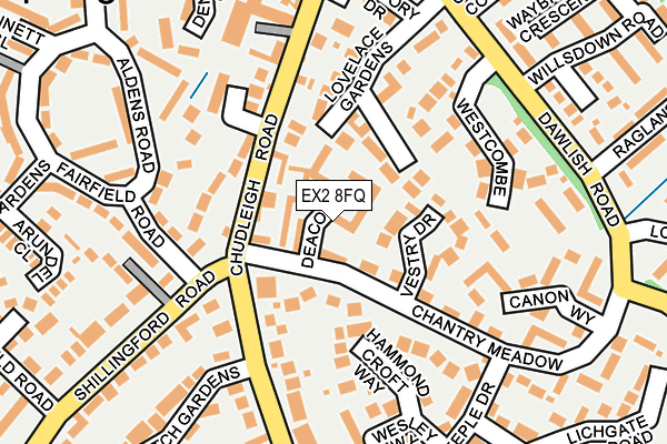 EX2 8FQ map - OS OpenMap – Local (Ordnance Survey) EX2 8FQ map - OS OpenMap – Local (Ordnance Survey)