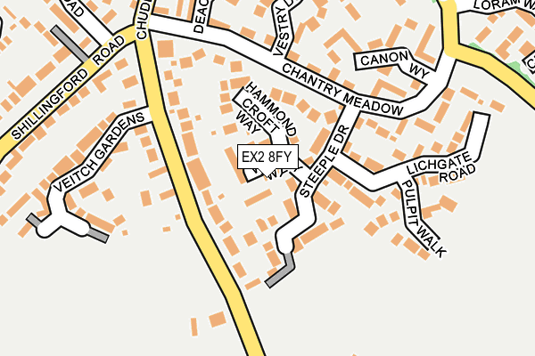 EX2 8FY map - OS OpenMap – Local (Ordnance Survey) EX2 8FY map - OS OpenMap – Local (Ordnance Survey)