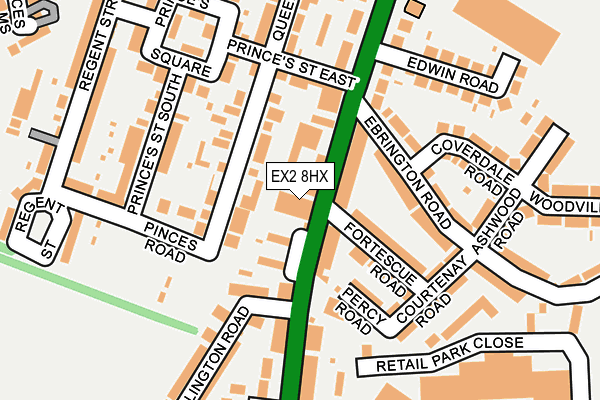 EX2 8HX map - OS OpenMap – Local (Ordnance Survey) EX2 8HX map - OS OpenMap – Local (Ordnance Survey)