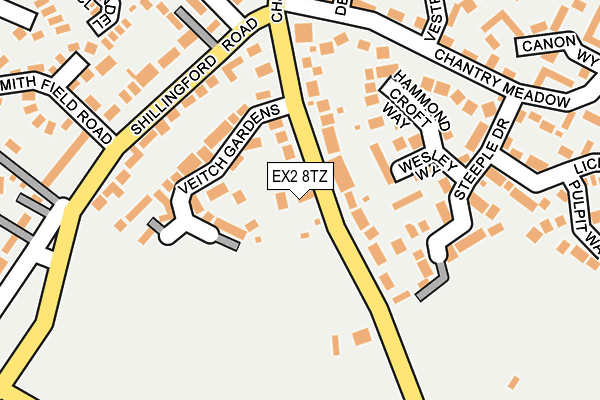 EX2 8TZ map - OS OpenMap – Local (Ordnance Survey) EX2 8TZ map - OS OpenMap – Local (Ordnance Survey)