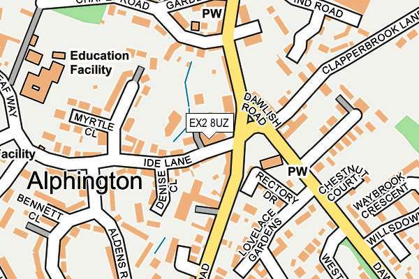 EX2 8UZ map - OS OpenMap – Local (Ordnance Survey) EX2 8UZ map - OS OpenMap – Local (Ordnance Survey)