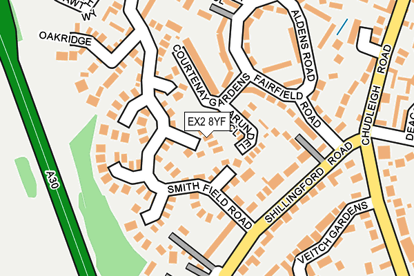EX2 8YF map - OS OpenMap – Local (Ordnance Survey) EX2 8YF map - OS OpenMap – Local (Ordnance Survey)