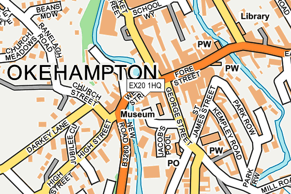 EX20 1HQ map - OS OpenMap – Local (Ordnance Survey) EX20 1HQ map - OS OpenMap – Local (Ordnance Survey)