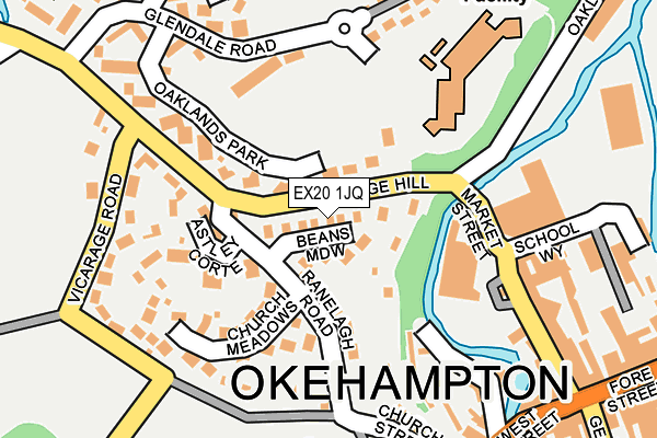 EX20 1JQ map - OS OpenMap – Local (Ordnance Survey) EX20 1JQ map - OS OpenMap – Local (Ordnance Survey)