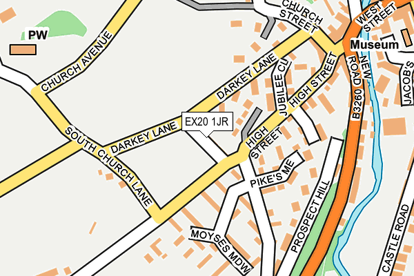 EX20 1JR map - OS OpenMap – Local (Ordnance Survey) EX20 1JR map - OS OpenMap – Local (Ordnance Survey)
