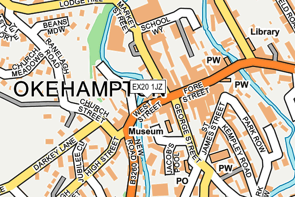 EX20 1JZ map - OS OpenMap – Local (Ordnance Survey) EX20 1JZ map - OS OpenMap – Local (Ordnance Survey)