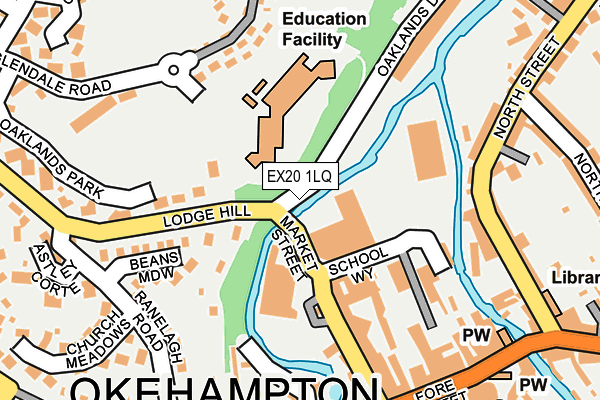 EX20 1LQ map - OS OpenMap – Local (Ordnance Survey) EX20 1LQ map - OS OpenMap – Local (Ordnance Survey)
