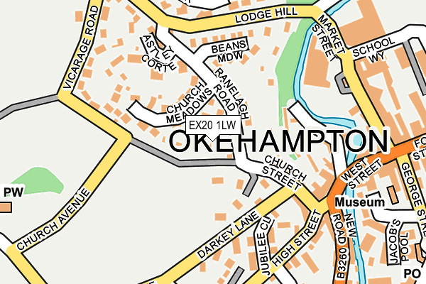 EX20 1LW map - OS OpenMap – Local (Ordnance Survey) EX20 1LW map - OS OpenMap – Local (Ordnance Survey)