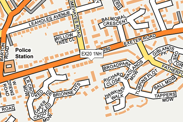 EX20 1NH map - OS OpenMap – Local (Ordnance Survey) EX20 1NH map - OS OpenMap – Local (Ordnance Survey)