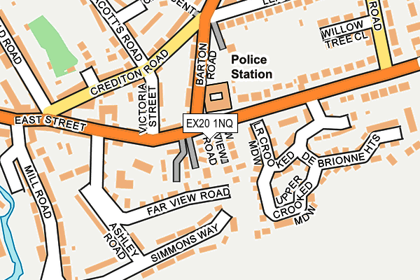 EX20 1NQ map - OS OpenMap – Local (Ordnance Survey) EX20 1NQ map - OS OpenMap – Local (Ordnance Survey)