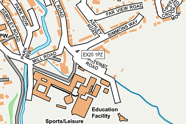 EX20 1PZ map - OS OpenMap – Local (Ordnance Survey) EX20 1PZ map - OS OpenMap – Local (Ordnance Survey)