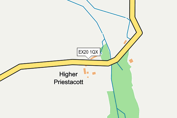 EX20 1QX map - OS OpenMap – Local (Ordnance Survey) EX20 1QX map - OS OpenMap – Local (Ordnance Survey)