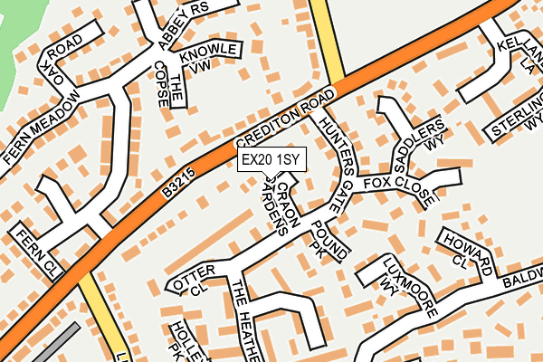 EX20 1SY map - OS OpenMap – Local (Ordnance Survey) EX20 1SY map - OS OpenMap – Local (Ordnance Survey)