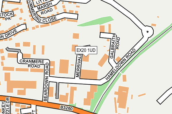 EX20 1UD map - OS OpenMap – Local (Ordnance Survey) EX20 1UD map - OS OpenMap – Local (Ordnance Survey)