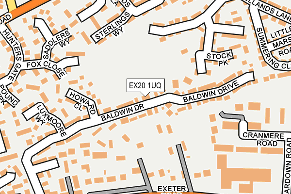 EX20 1UQ map - OS OpenMap – Local (Ordnance Survey) EX20 1UQ map - OS OpenMap – Local (Ordnance Survey)